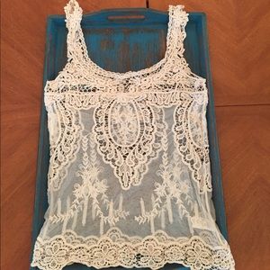 Cream Lace Tank