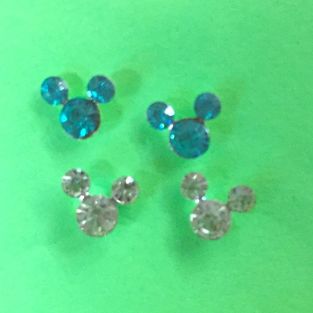 NEW Mickey Mouse rhinestone earrings. 925 silver