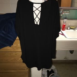 Plus Size black top with open back