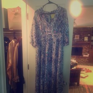 Anthropologie Maeve silk maxi dress