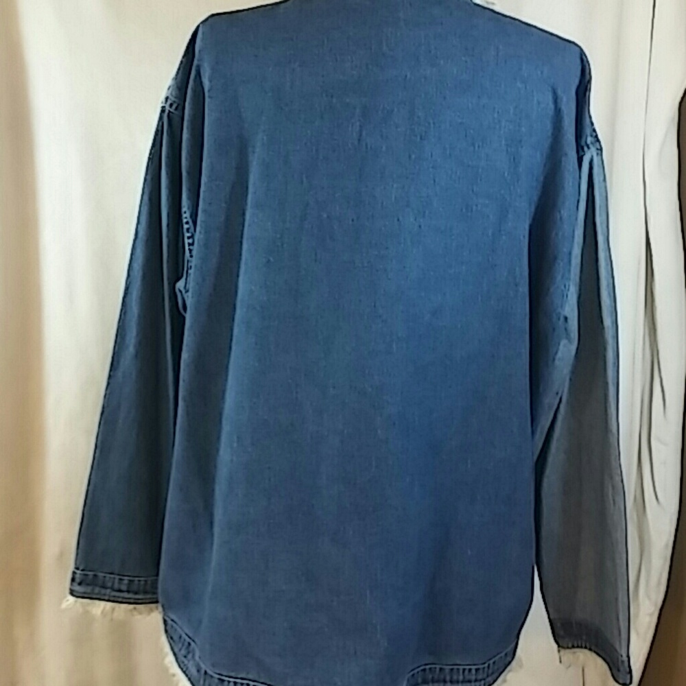 Sara Studio Plus Jean Jacket Boho Patch Work Sz 2x - image 4