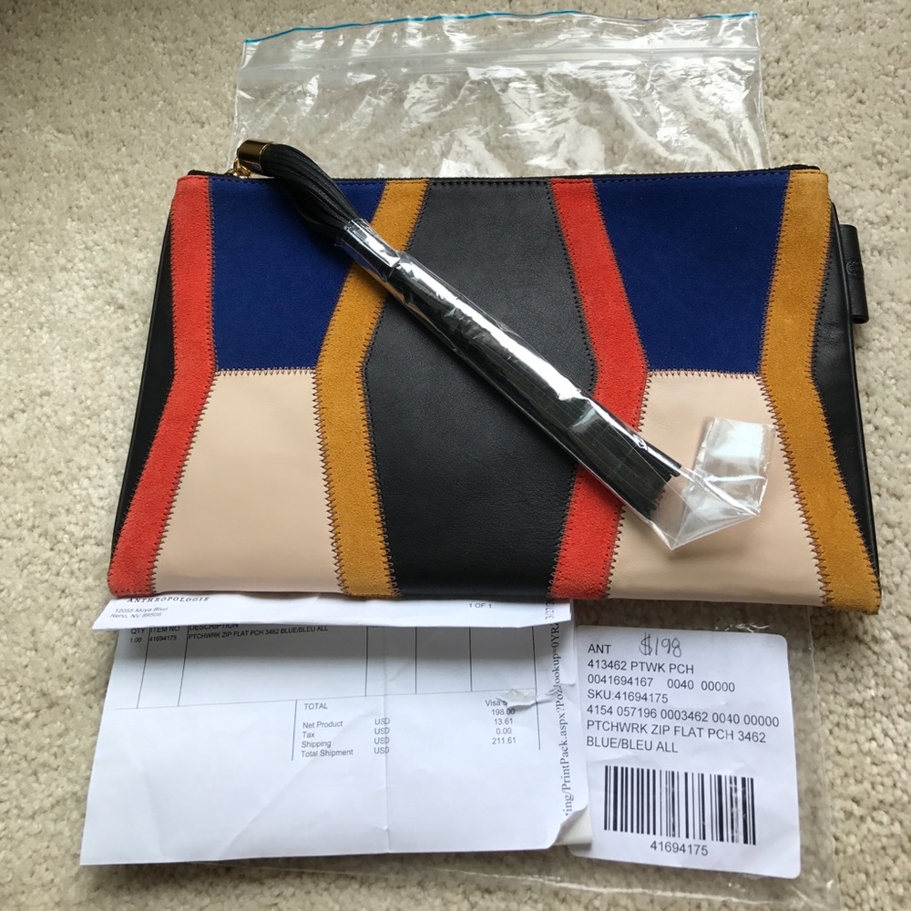 Anthropologie new with tags color block clutch