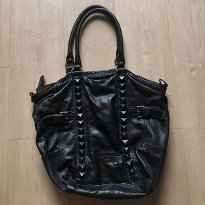 LIEBESKIND Berlin black leather studded bag