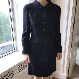 Chanel Boutique Vintage Wool Boucle Navy Suit