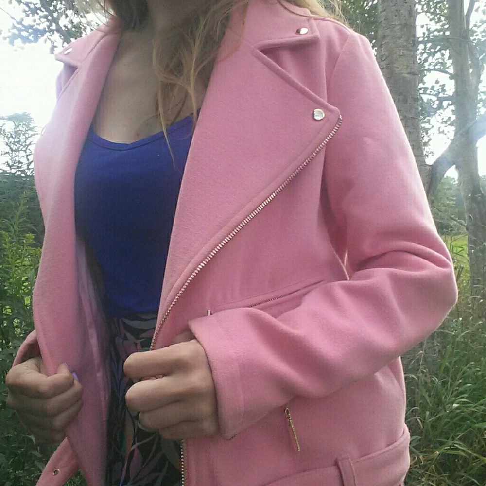 Topshop wool-like moto-style jacket 