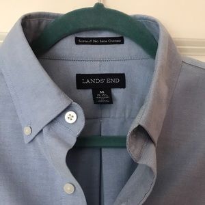 Blue Lands End Men's Dress Shirt Blue Lands End Men's Dress Shirt