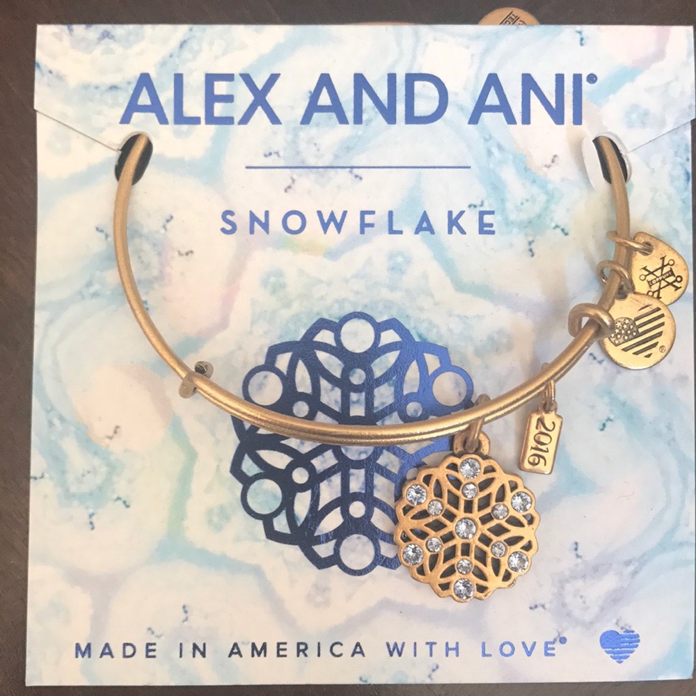 Brand new Alex and Ani gold snowflake bracelet