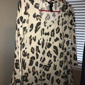 Animal print flare shirt