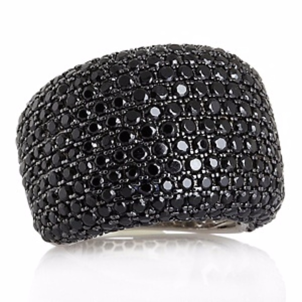 EVINE HSN GEM TREASURES GENUINE BLACK SPINEL BAND