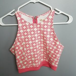 Pink Patterned Cropped Tank