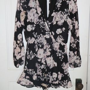 Black Floral Romper