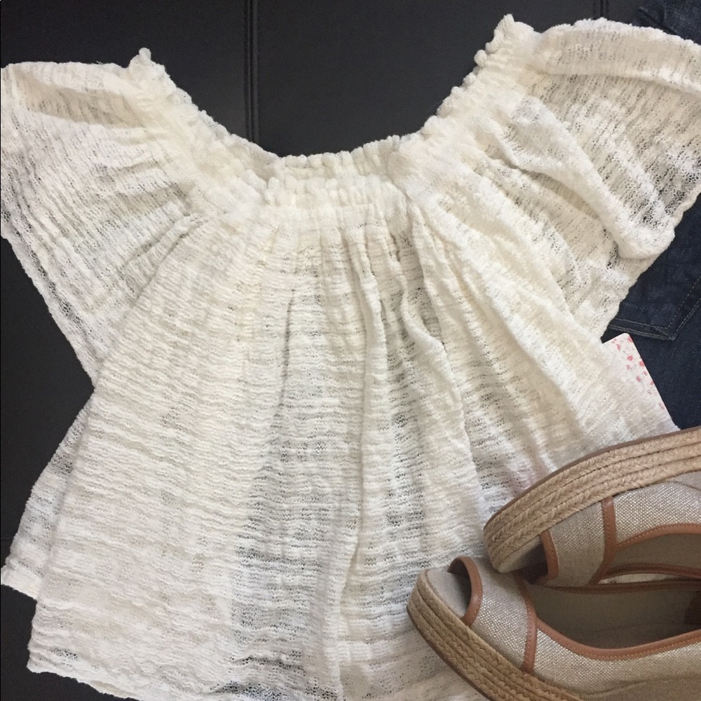 Free People Thrills and Frills Sweater Sz XS Ivory