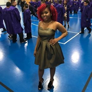 Strapless Gold Dress