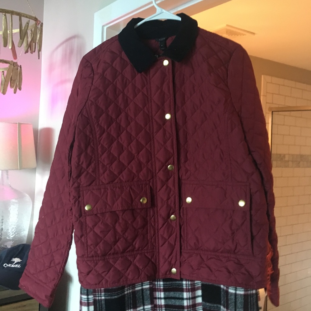 J. Crew Quilted Red Jacket