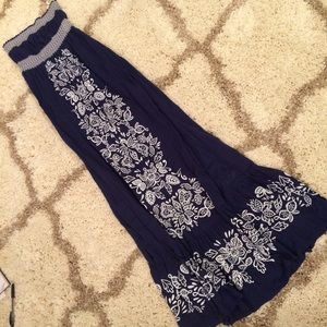 Rip curl navy blue strapless maxi dress