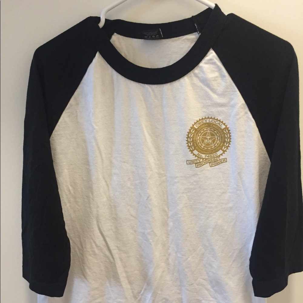 Obey long sleeve t shirt baseball raglan