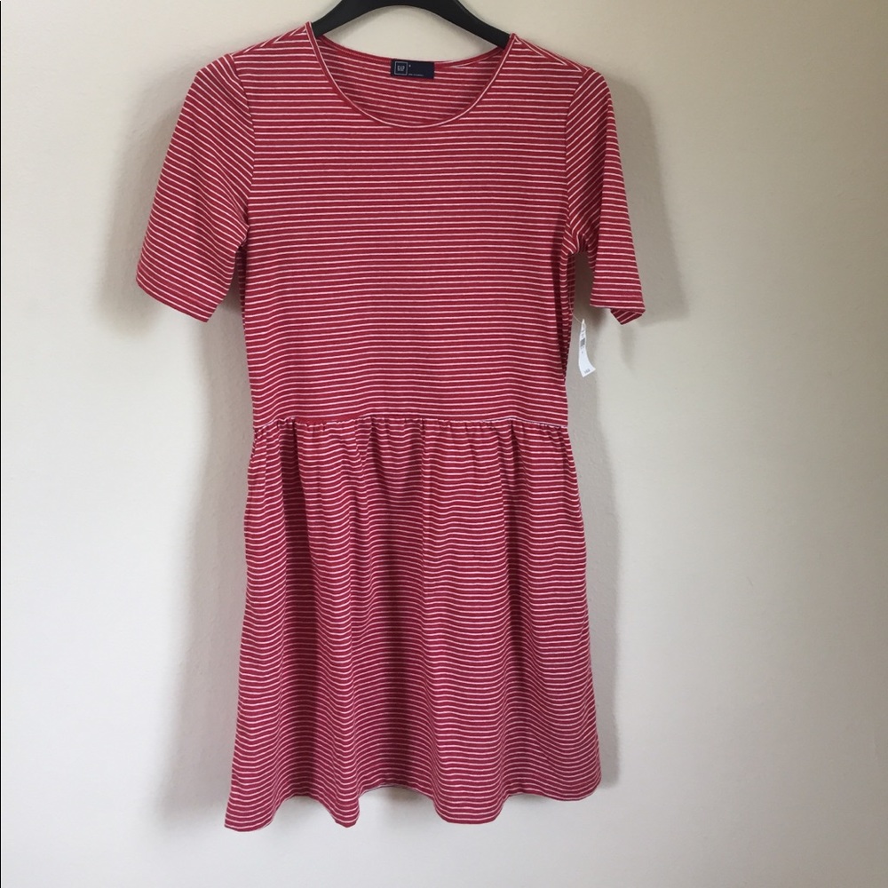 Gap Red and White Strip Dress NWT