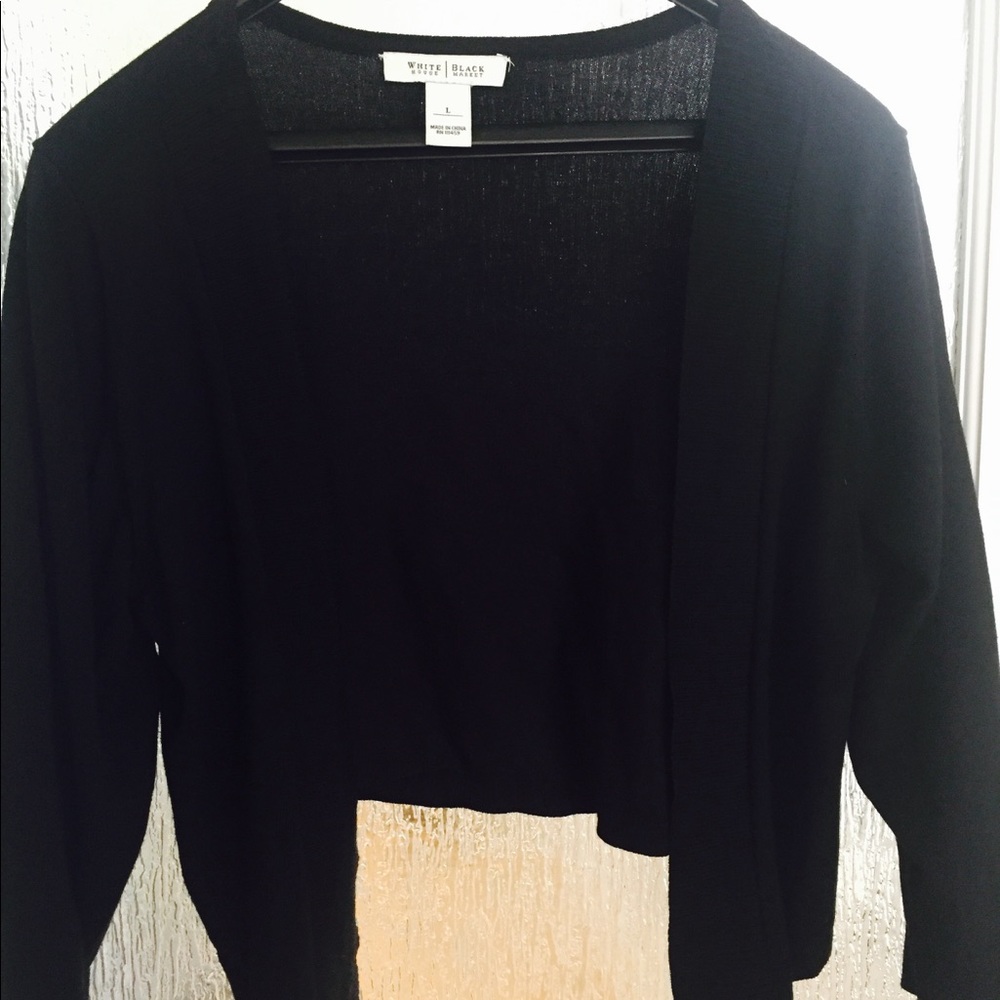 White House Black Market Women’s Cardigan Black Size L Long Sleeve Knit
