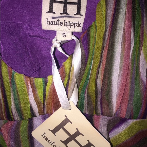 STEAL💥Haute Hippie🌈NWT🏷Ruffle Crepe Mini Dress - Picture 3 of 9