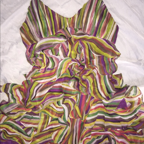 STEAL💥Haute Hippie🌈NWT🏷Ruffle Crepe Mini Dress - Picture 5 of 9