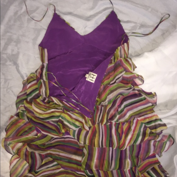 STEAL💥Haute Hippie🌈NWT🏷Ruffle Crepe Mini Dress - Picture 6 of 9