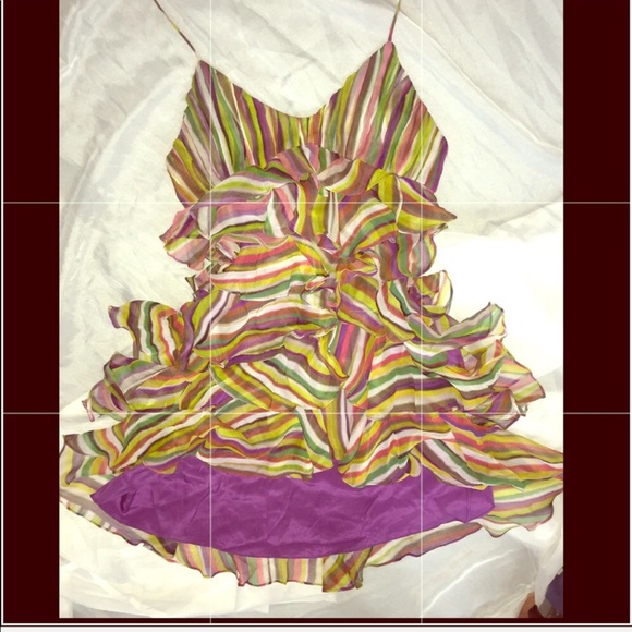 STEAL💥Haute Hippie🌈NWT🏷Ruffle Crepe Mini Dress - Picture 2 of 9