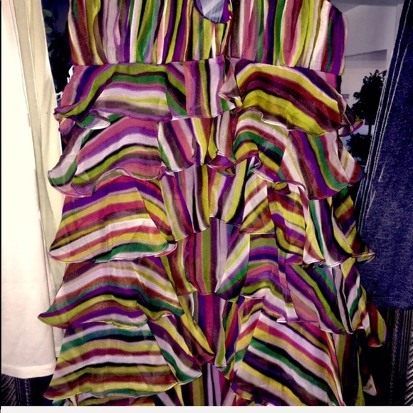 STEAL💥Haute Hippie🌈NWT🏷Ruffle Crepe Mini Dress - Picture 7 of 9