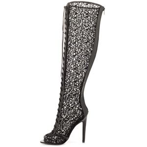 Knee high crochet booties never worn