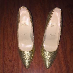 Christian Louboutin Gold glitter heels