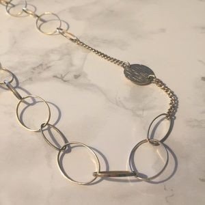 LOFT Gold Chain & Disc Necklace
