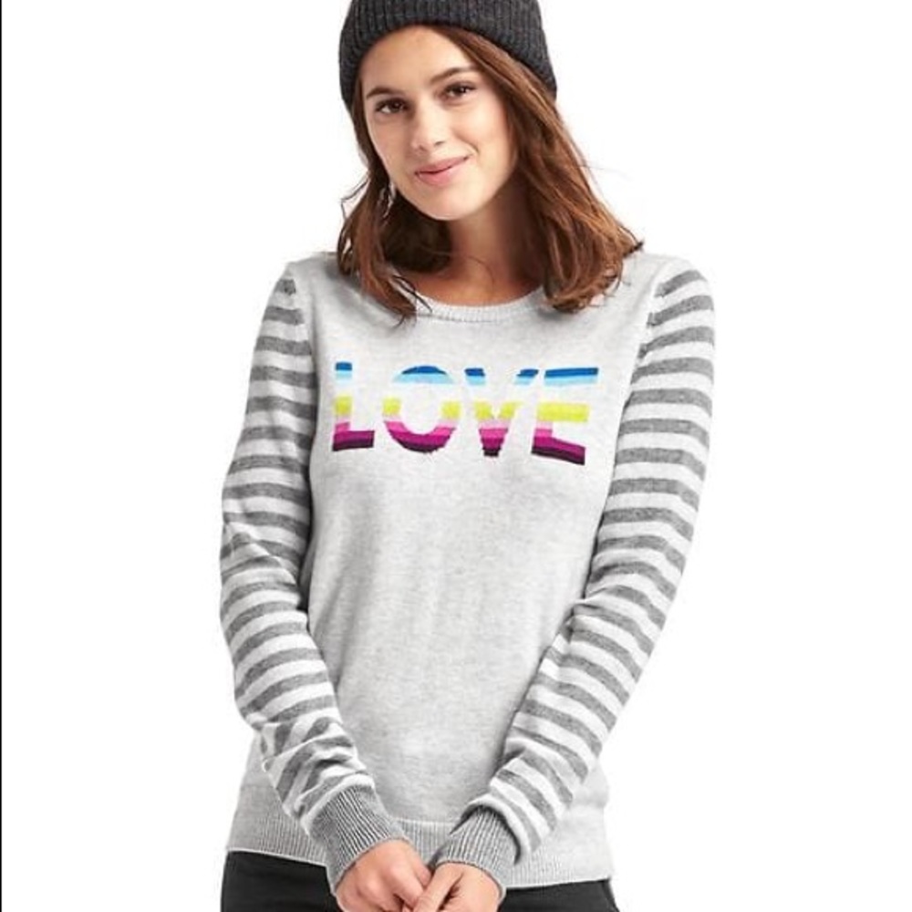 GAP love intarsia sweater, EUC