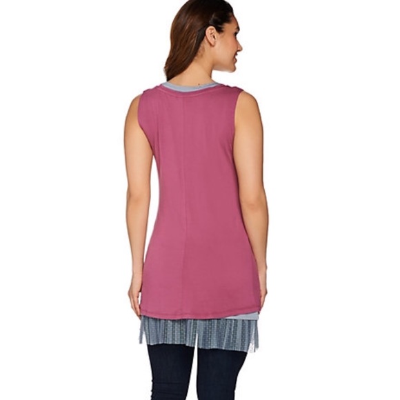 🎀 2 X’s Host Pick 🎀 Knit tank with mesh trim twin set - Picture 2 of 8