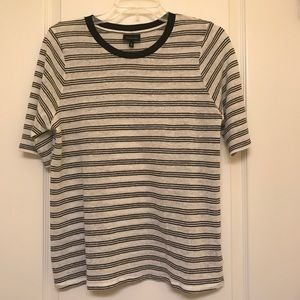 WHO WHAT WEAR - NWOT Black + White Striped Shirt