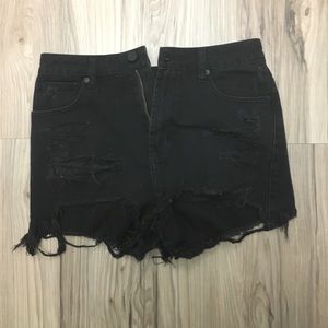 LIKE NEW black denim UNIF shorts size 28