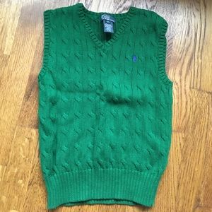 Polo by Ralph Lauren boys green sweater vest, 6