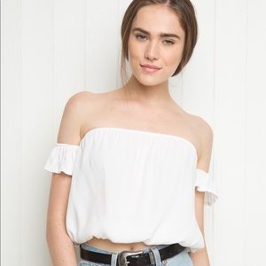 Brandy Melville Beccah Crop Top Off the Shoulder