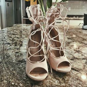 Lace Up Pearl Heel