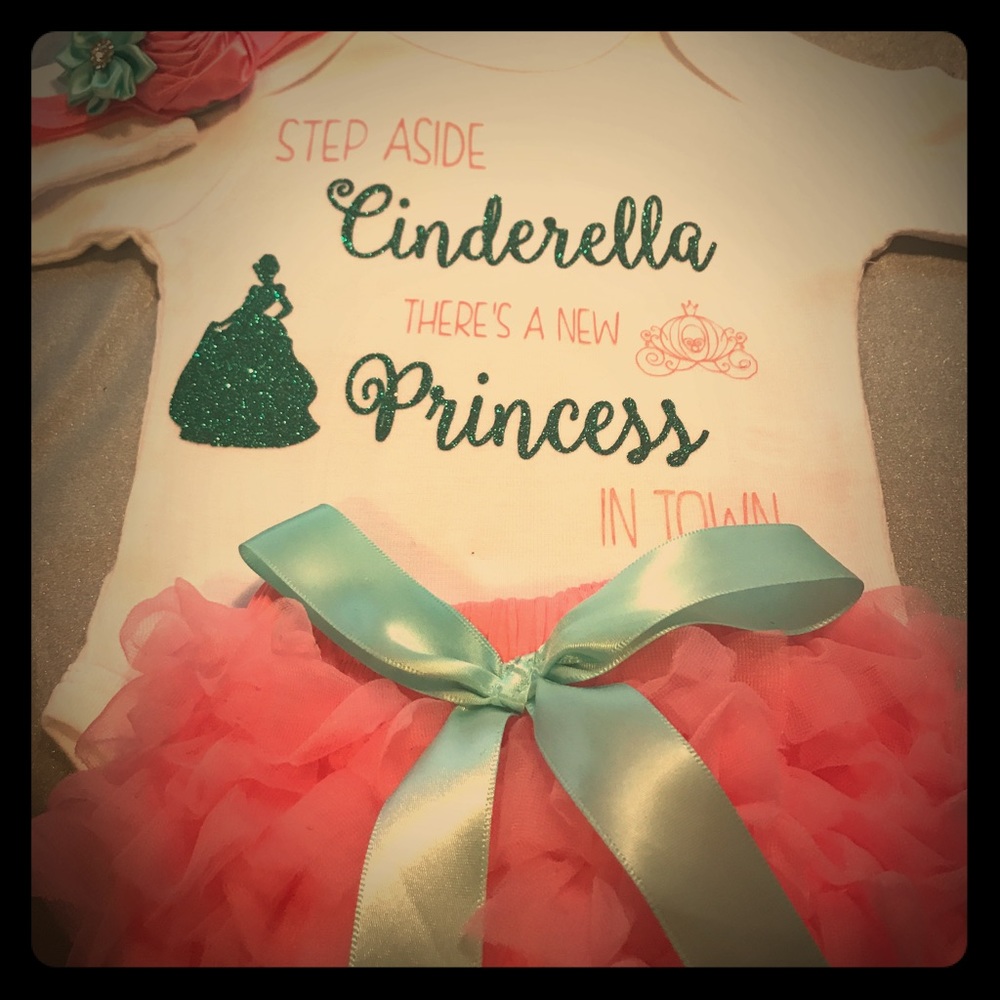 "Step Aside Cinderella"  baby outfit size 3-6 mo.