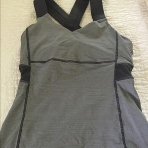 lululemon athletica Tops - Lululemon round neck striped workout top with mesh lululemon athletica Tops - Lululemon round neck striped workout top with mesh