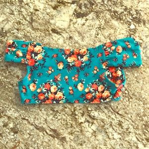 Floral little bikini top