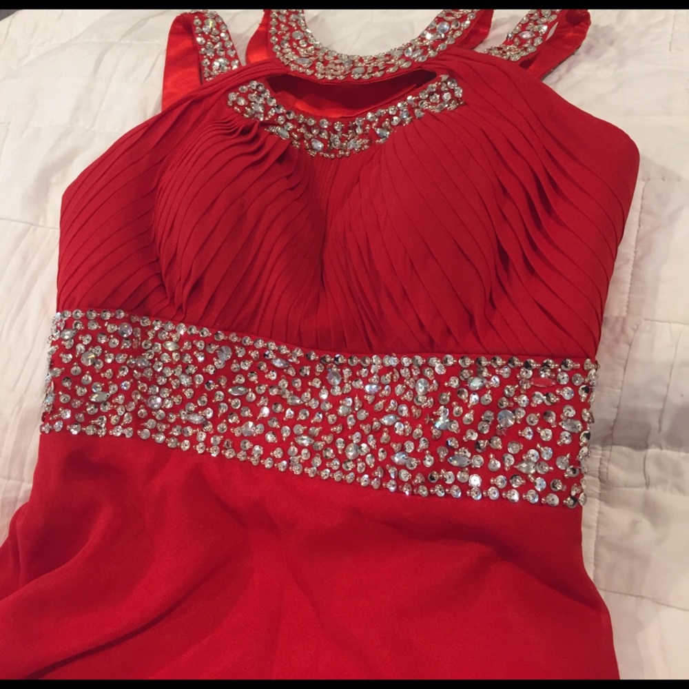 Long red dress