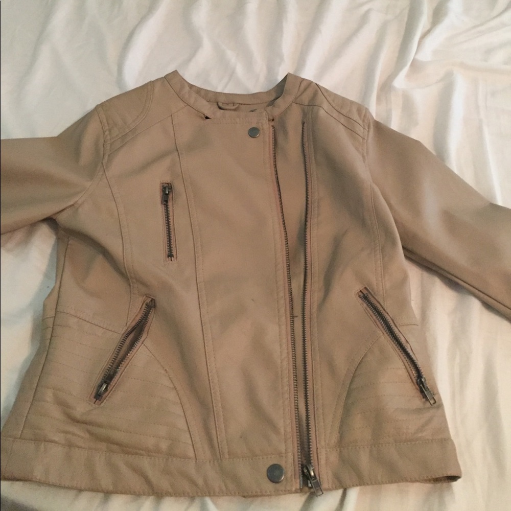 Tan leather jacket