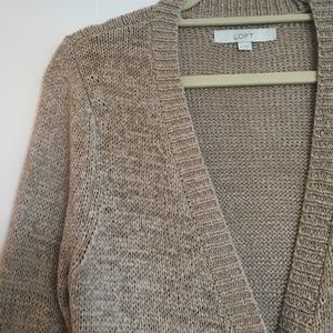 LOFT Tan Boyfriend Cardigan