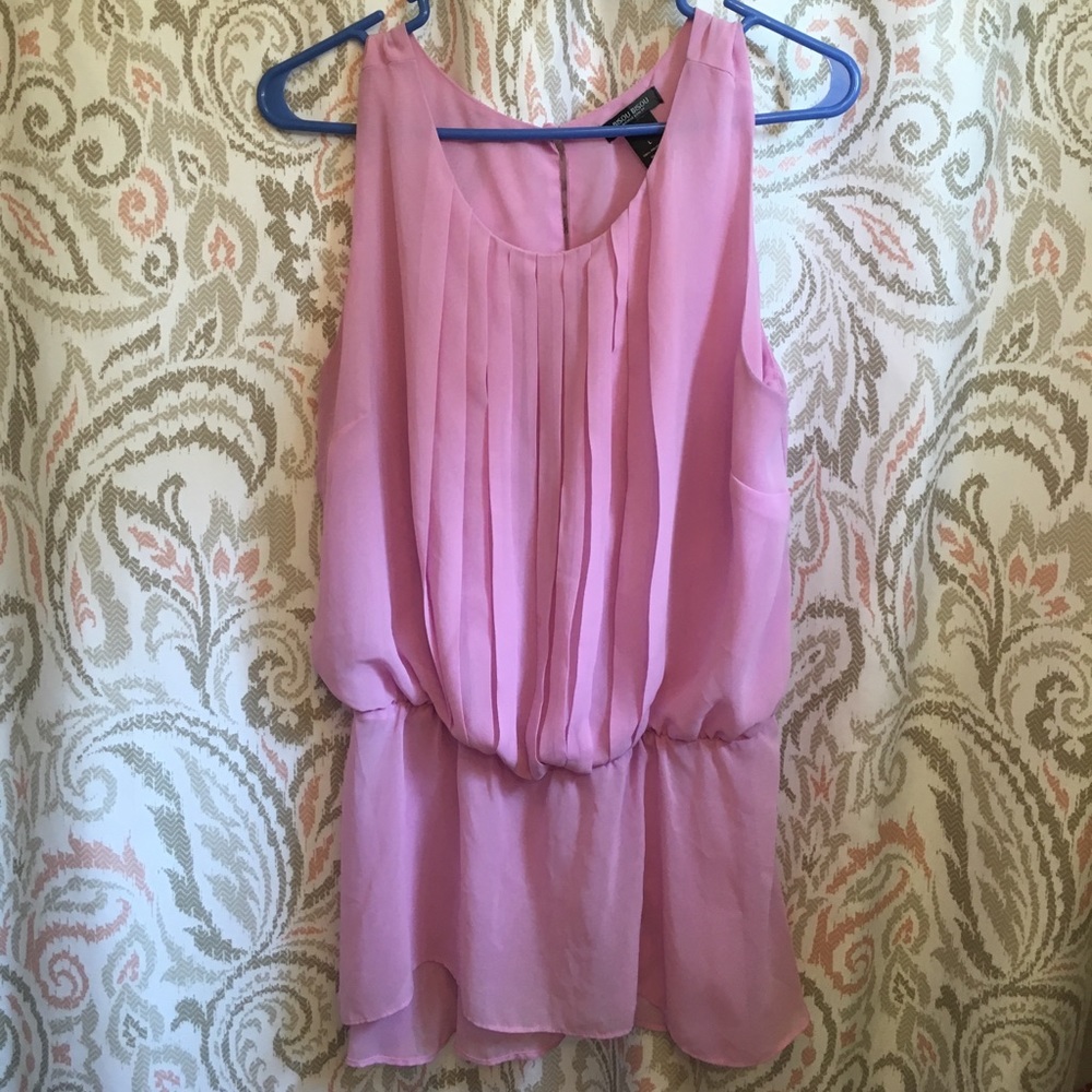 Bisou Bisou lilac chiffon peplum blouse