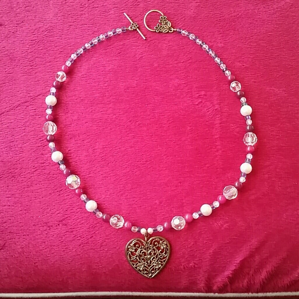 FREE w/purchase. Purple / Crystal Necklace