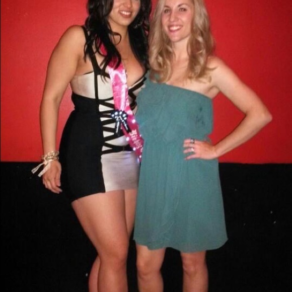 Nude & Black Strapped Bodycon Dress - Picture 2 of 3