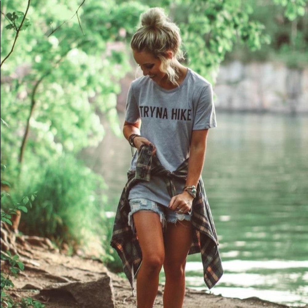"TRYNA HIKE" tee BACK IN STOCK