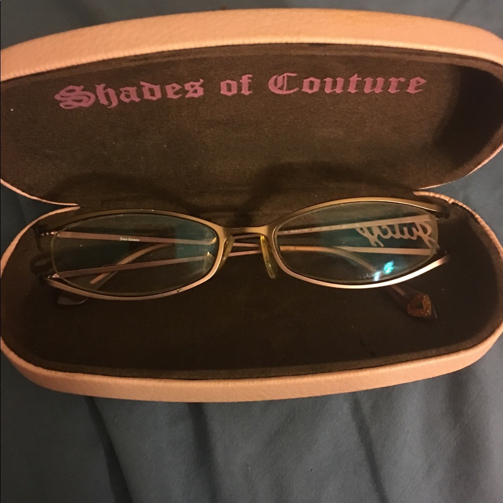 Authentic pink Juicy Couture glasses w/case &cloth