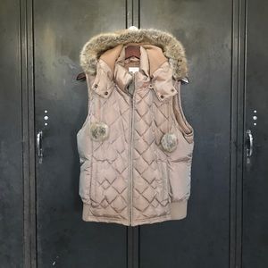 Ann Taylor Loft Puffer Vest w/ detachable hood
