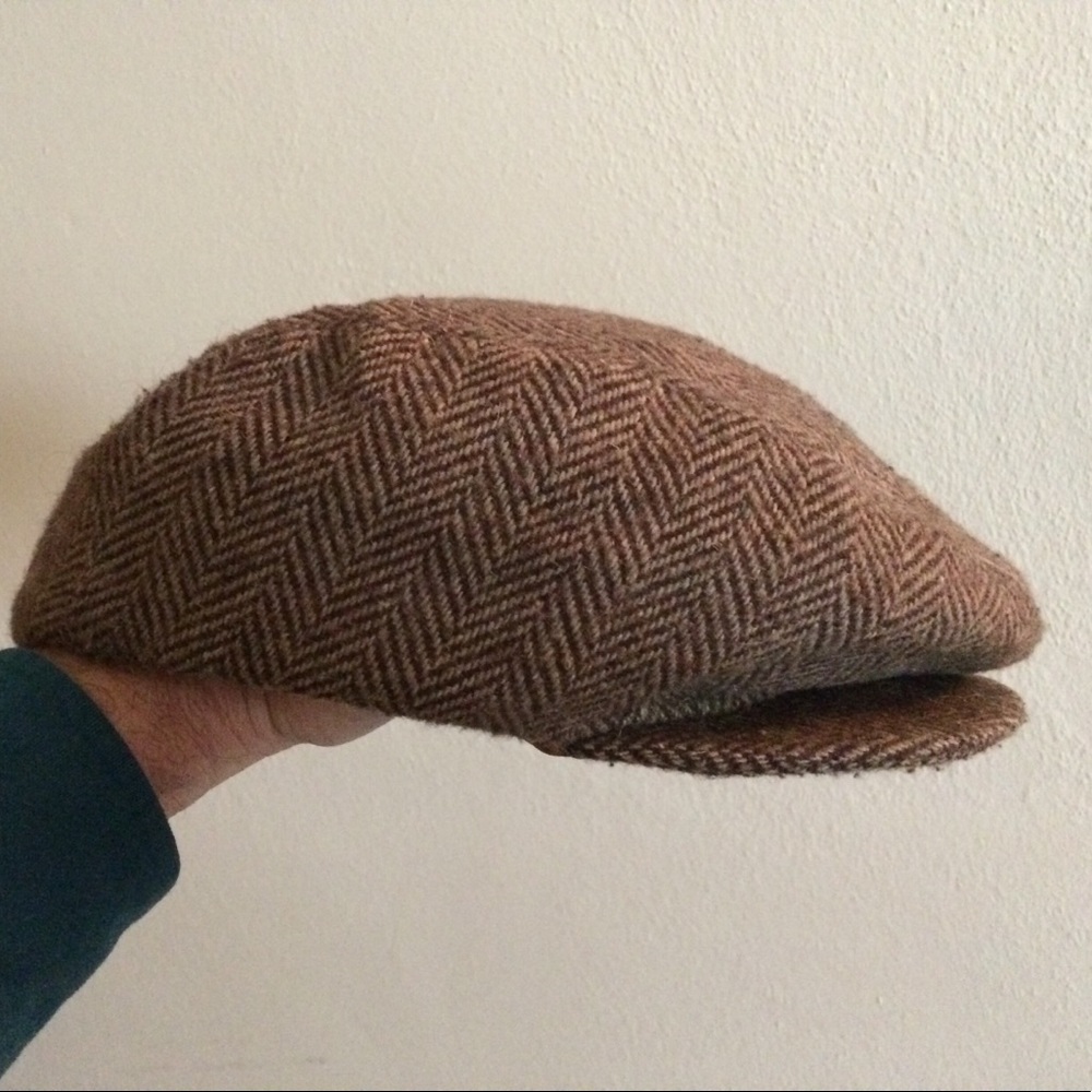 Vintage wool flat hat/ newsboy cap
